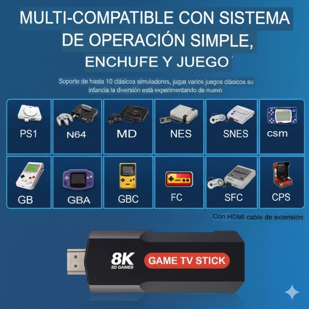 Game Stick Android 12 (HD 4K 8K WiFi 5G Smart Game)